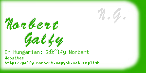 norbert galfy business card